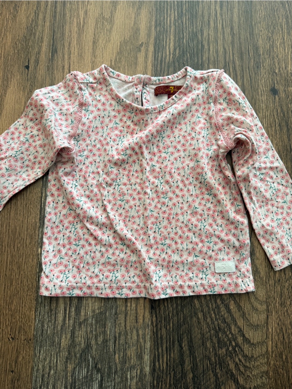 7 for all Mankind Pink Floral Kids Top - Soft Long Sleeve Shirt